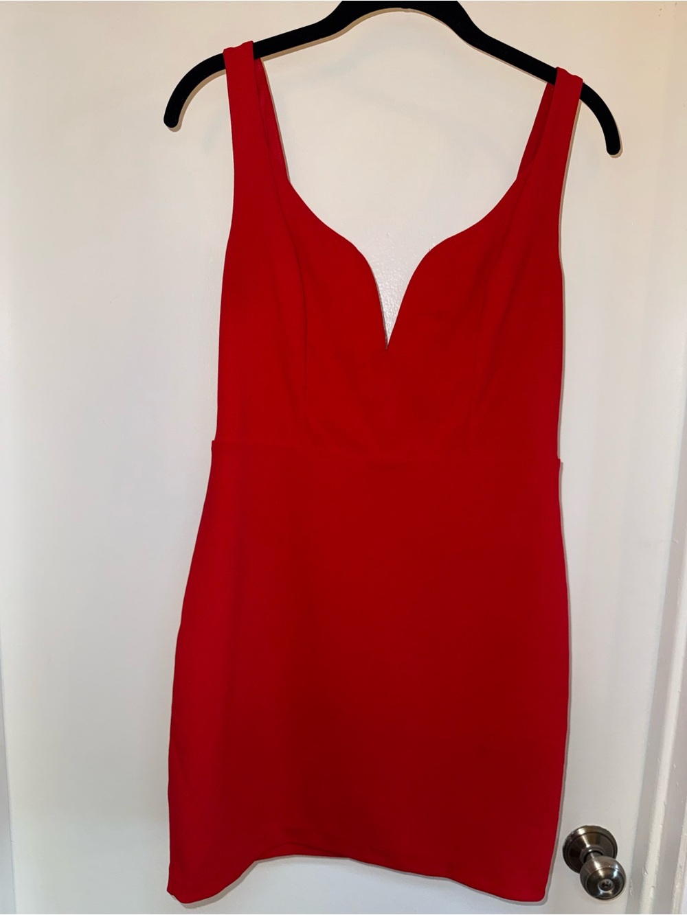 Express Red Bodycon Mini Dress Size 8 Plunge V Neck Sleeveless Cocktail Party